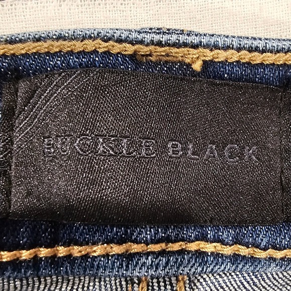 BUCKLE BLACK Fit No 75 Ankle Skinny Jeans Distressed Blue Wash Size 30x27 - Picture 5 of 9